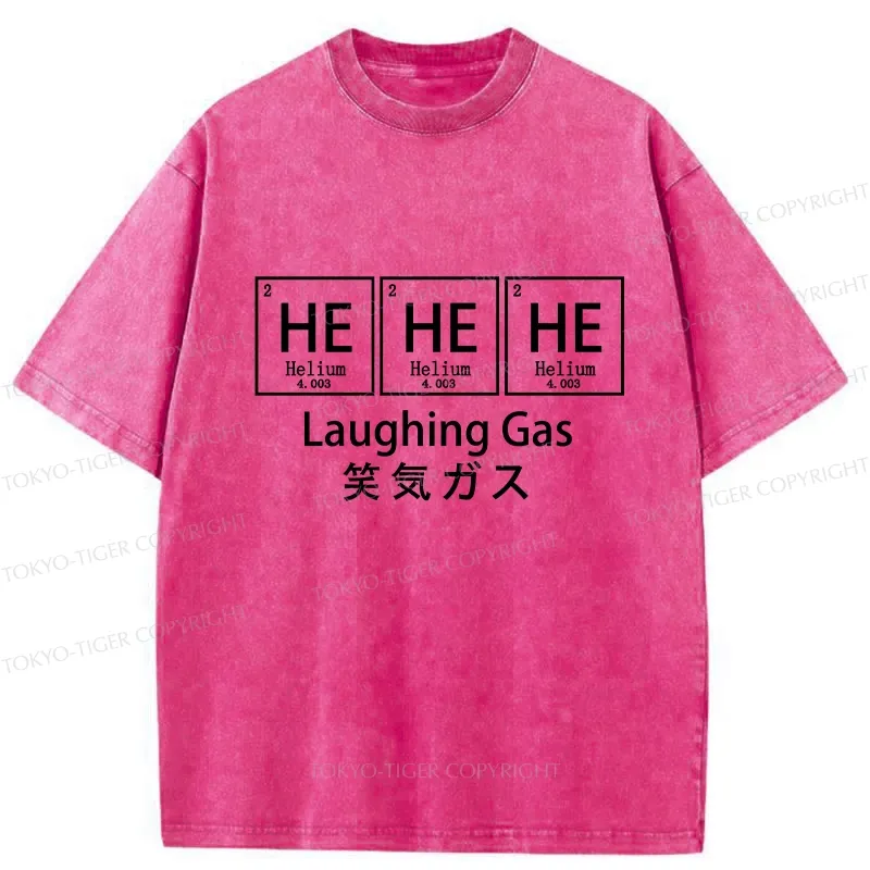 Tokyo-Tiger Funny Laughing Gas Washed T-Shirt