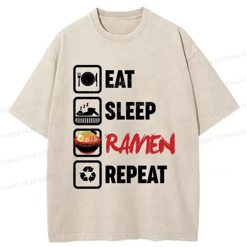 Tokyo-Tiger Daily List Washed T-Shirt