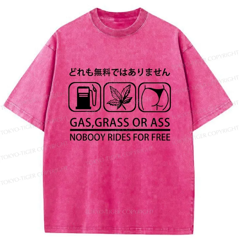 Tokyo-Tiger Nobody Rides For Free Washed T-Shirt Sale