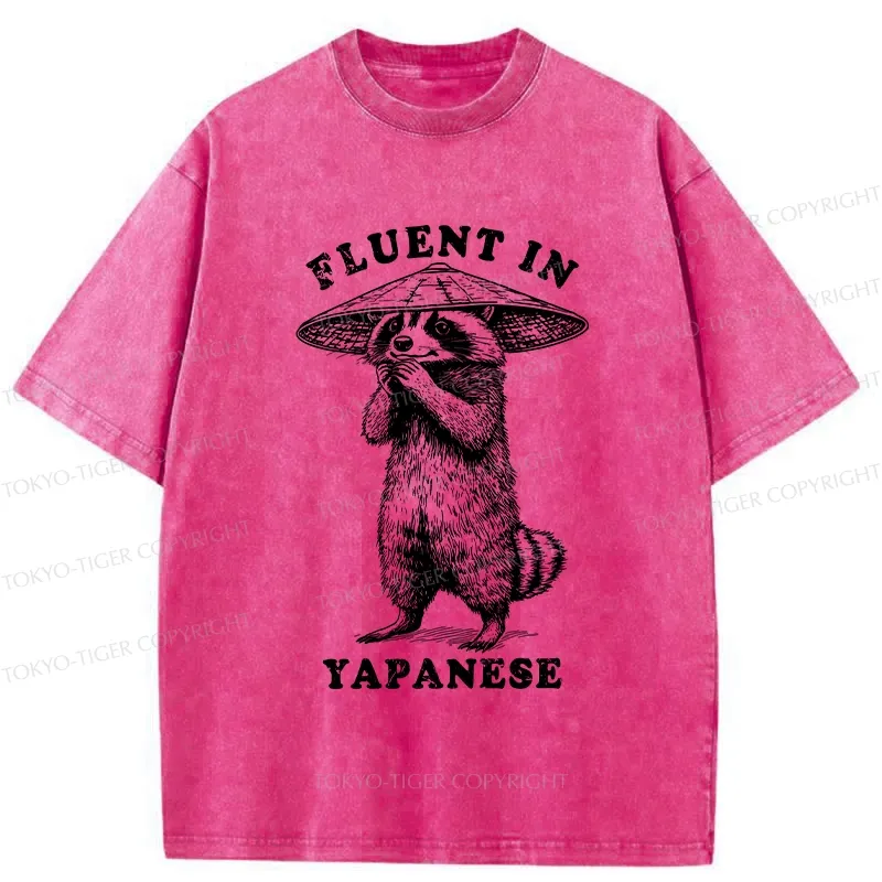 Tokyo-Tiger Funny Fluent In Yapanese Washed T-Shirt