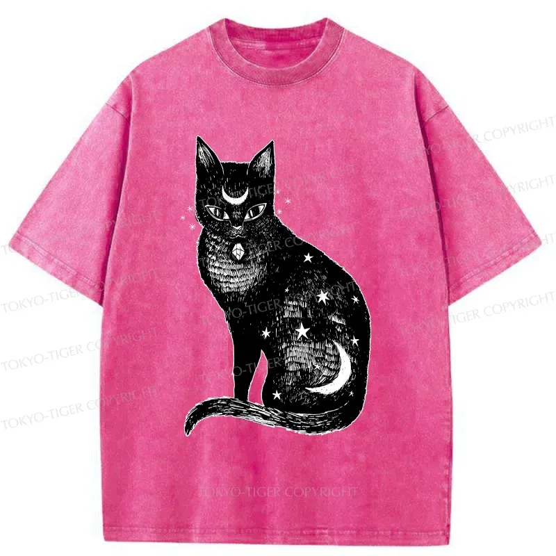 Tokyo-Tiger Ghost Black Cat Washed T-Shirt