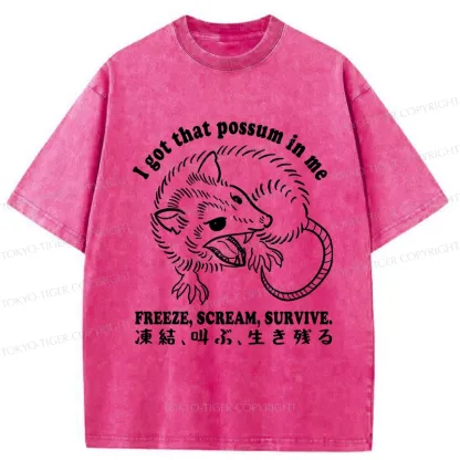 Tokyo-Tiger I Got That Possum In Me Washed T-Shirt