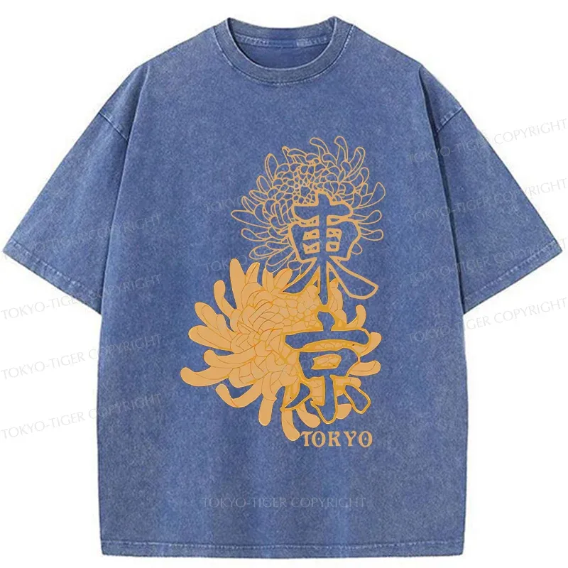 Tokyo-Tiger Tokyo Chrysanthemum Washed T-Shirt