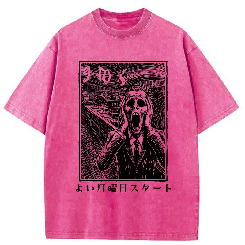 Tokyo-Tiger Office Worker The Scream Washed T-Shirt