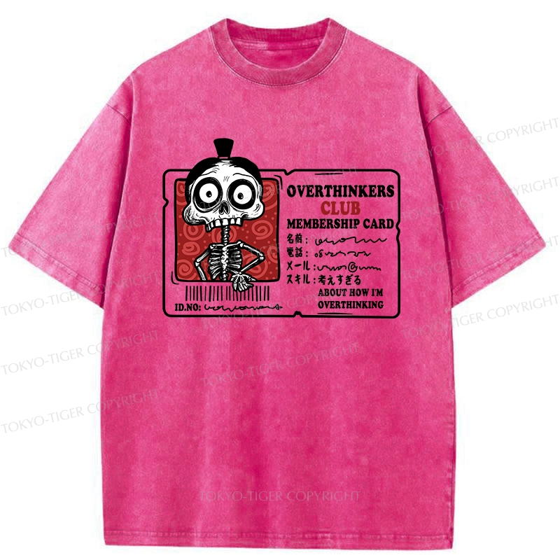 Tokyo-Tiger Overthinkers Club Membership Card Washed T-Shirt