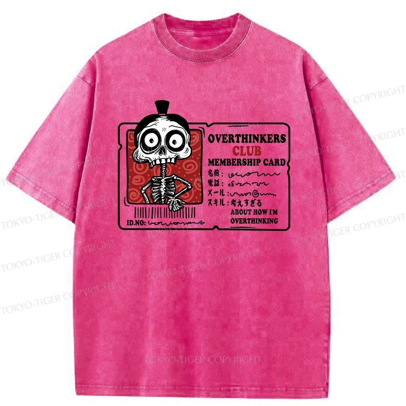 Tokyo-Tiger Overthinkers Club Membership Card Washed T-Shirt