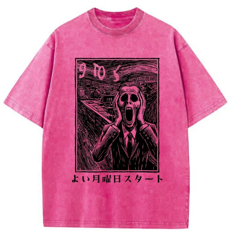 Tokyo-Tiger Office Worker The Scream Washed T-Shirt