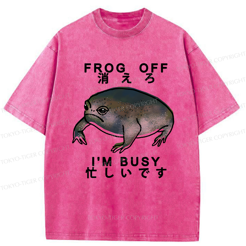 Tokyo-Tiger Frog Off  I'm Busy Washed T-Shirt