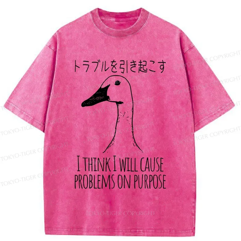 Tokyo-Tiger Silly Goose Funny Washed T-Shirt