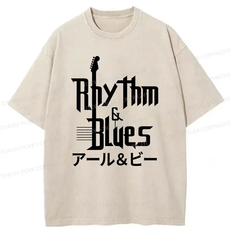 Tokyo-Tiger Music Blues Washed T-Shirt