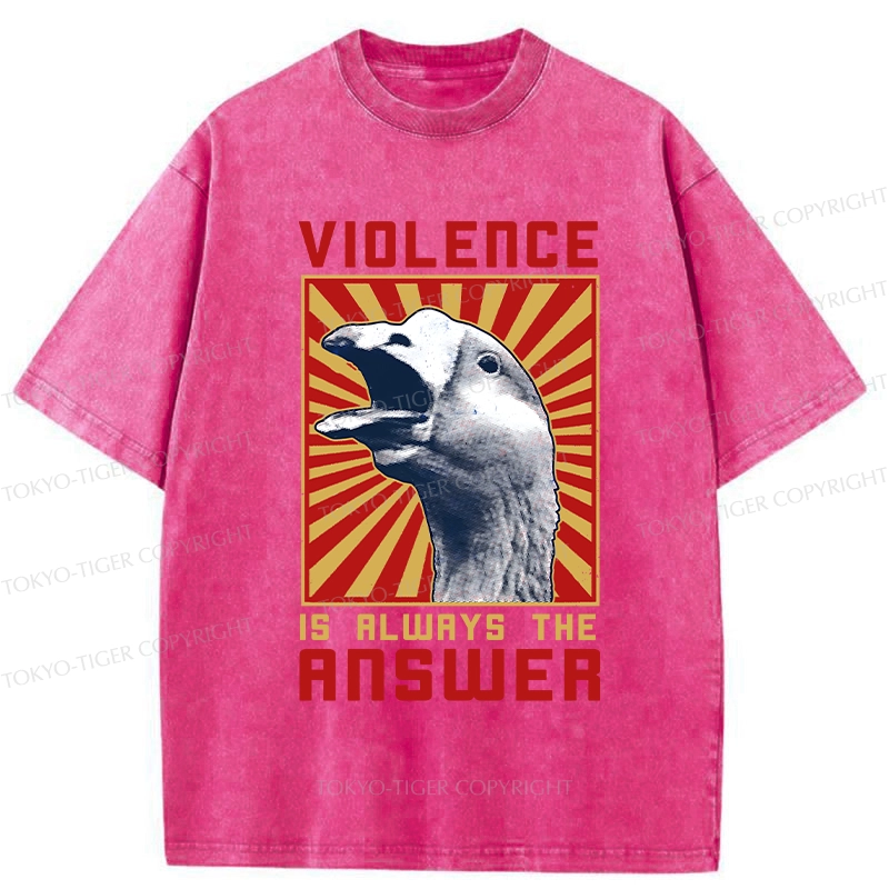 Tokyo-Tiger Violence Is Always The Answer Washed T-Shirt