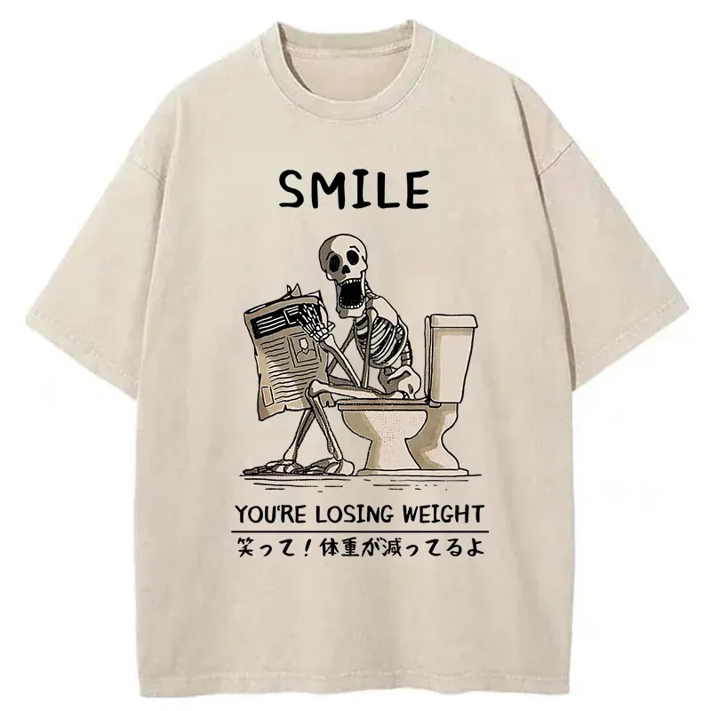 Tokyo-Tiger Skeleton Losing Weight Washed T-Shirt