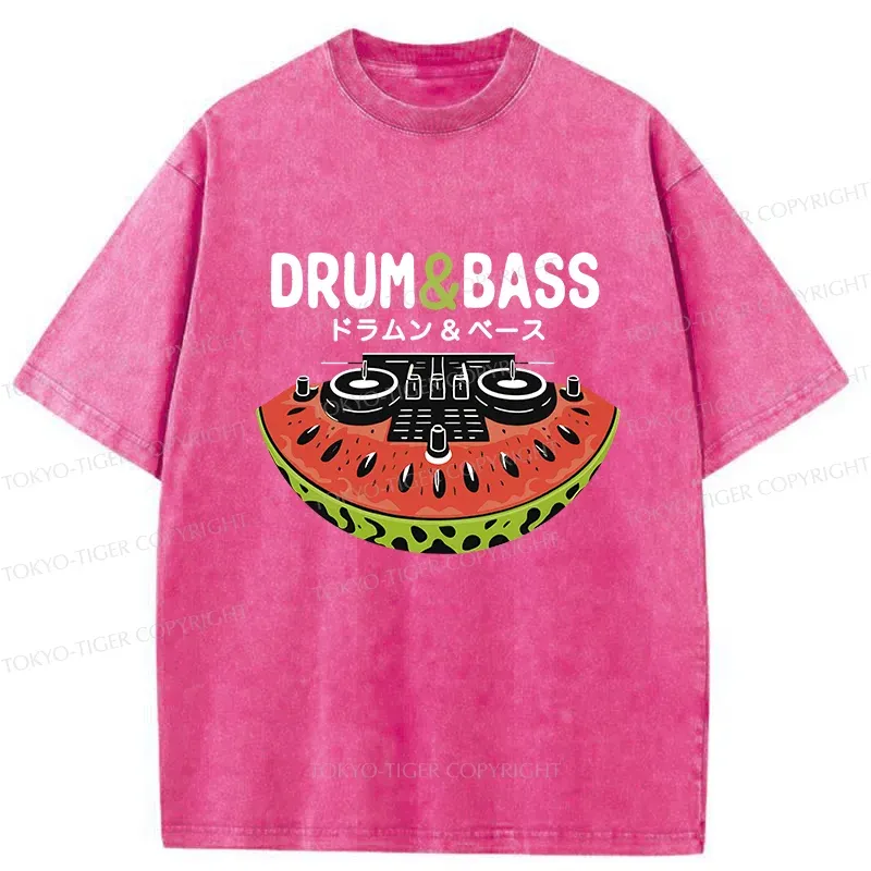Tokyo-Tiger Watermelon Drum & Bass Washed T-Shirt