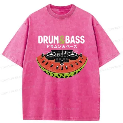 Tokyo-Tiger Watermelon Drum & Bass Washed T-Shirt