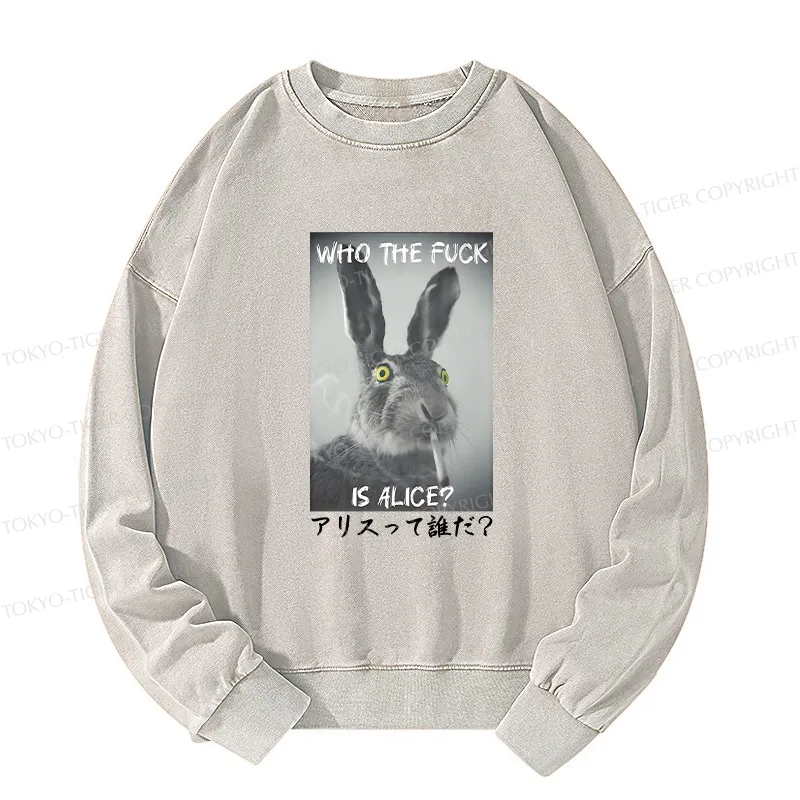Tokyo-Tiger Who Is Alice? Washed Sweatshirt