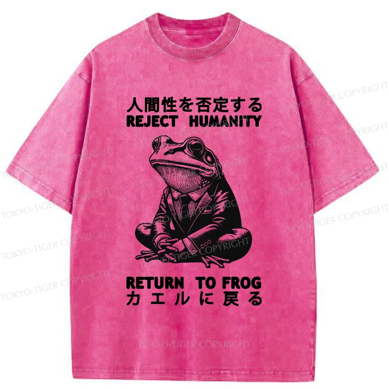 Tokyo-Tiger Reject Humanity Work Frog Washed T-Shirt