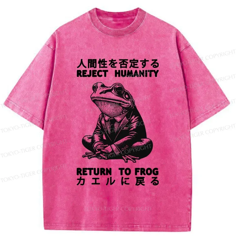 Tokyo-Tiger Reject Humanity Work Frog Washed T-Shirt