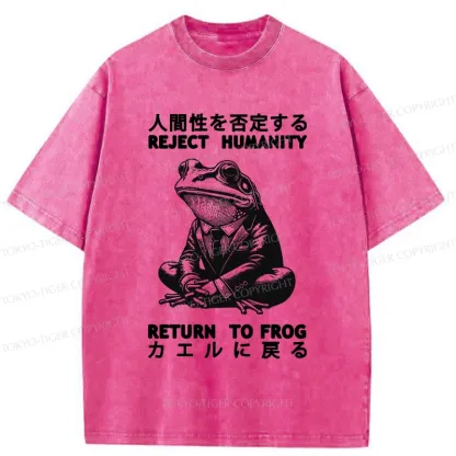 Tokyo-Tiger Reject Humanity Work Frog Washed T-Shirt