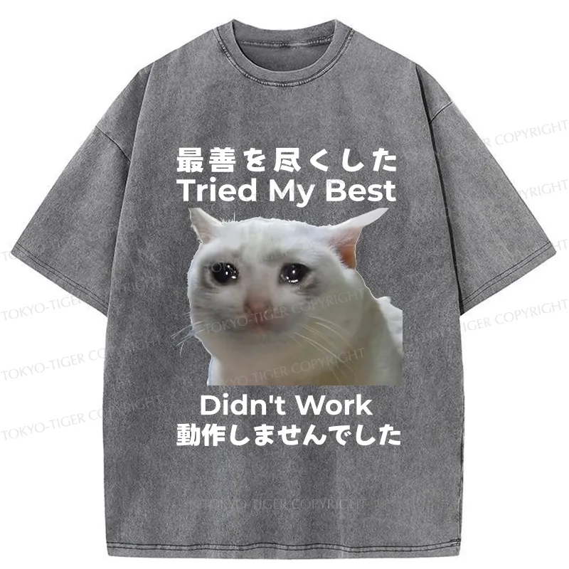 Tokyo-Tiger Tried My Best Didn't Work Washed T-Shirt