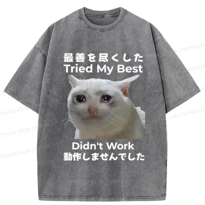 Tokyo-Tiger Tried My Best Didn't Work Washed T-Shirt