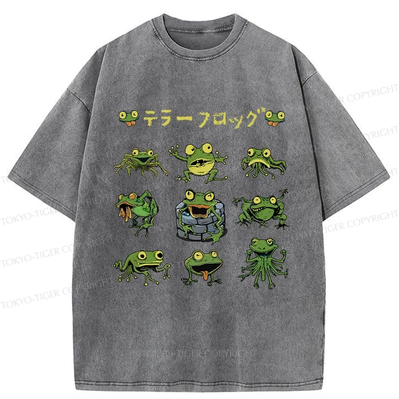 Tokyo-Tiger Terror Frog Washed T-Shirt
