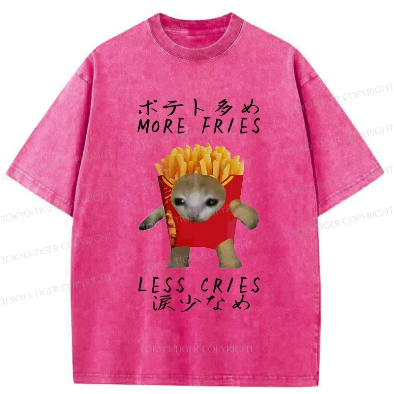 Tokyo-Tiger More Fries Less Cries Washed T-Shirt