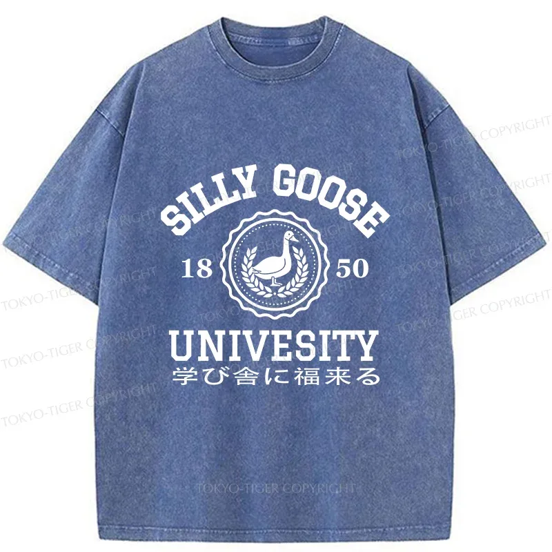 Tokyo-Tiger Silly Goose Japanese University Washed T-Shirt