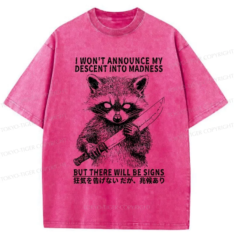 Tokyo-Tiger Raccoon Goes Into Madness Washed T-Shirt
