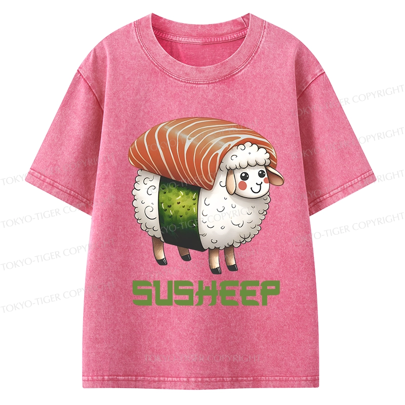 Tokyo-Tiger Susheep Funny Kids Washed T-Shirt