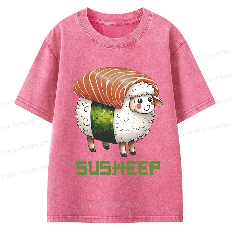 Tokyo-Tiger Susheep Funny Kids Washed T-Shirt