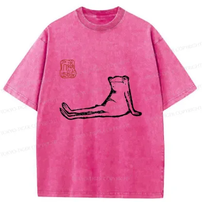 Tokyo-Tiger Resting Frog Washed T-Shirt
