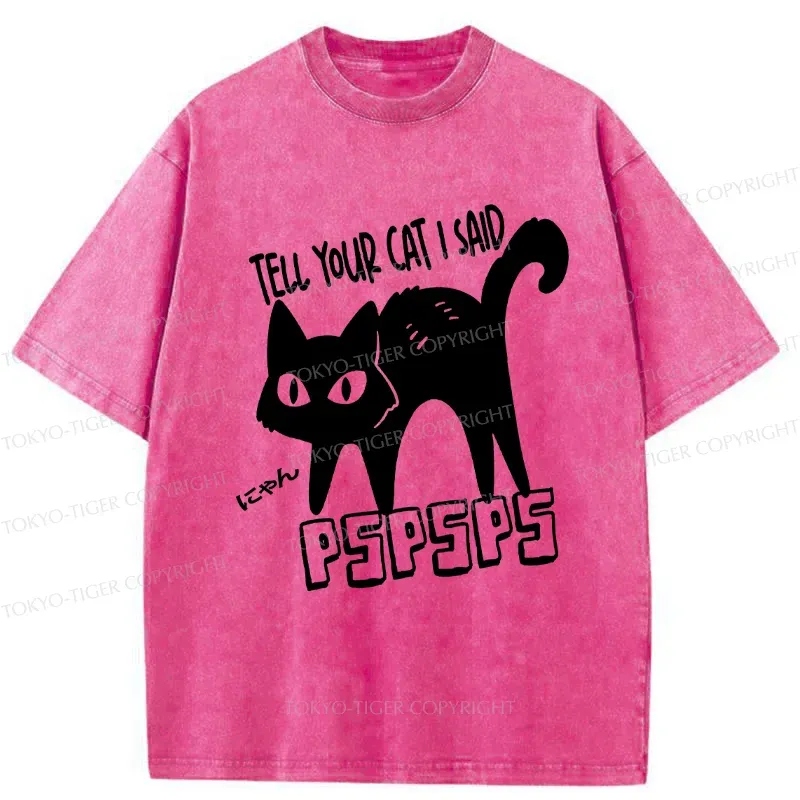 Tokyo-Tiger Attract Cats Washed T-Shirt