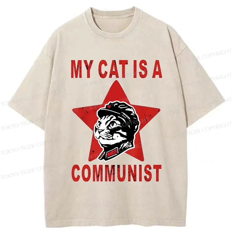 Tokyo-Tiger Funny Cat-ism Washed T-Shirt