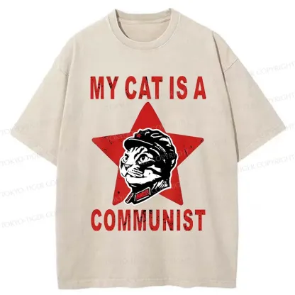 Tokyo-Tiger Funny Cat-ism Washed T-Shirt