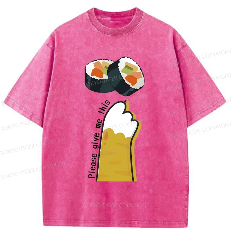 Tokyo-Tiger Please Give Me Sushi Washed T-Shirt