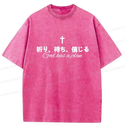Tokyo-Tiger God Has A Plan Washed T-Shirt