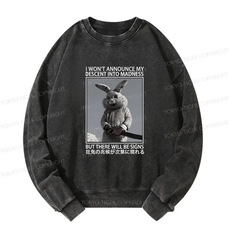 Tokyo-Tiger Rabbit Goes Into Madness Washed Sweatshirt