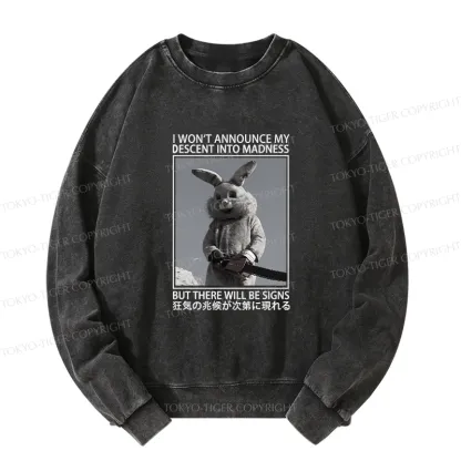 Tokyo-Tiger Rabbit Goes Into Madness Washed Sweatshirt