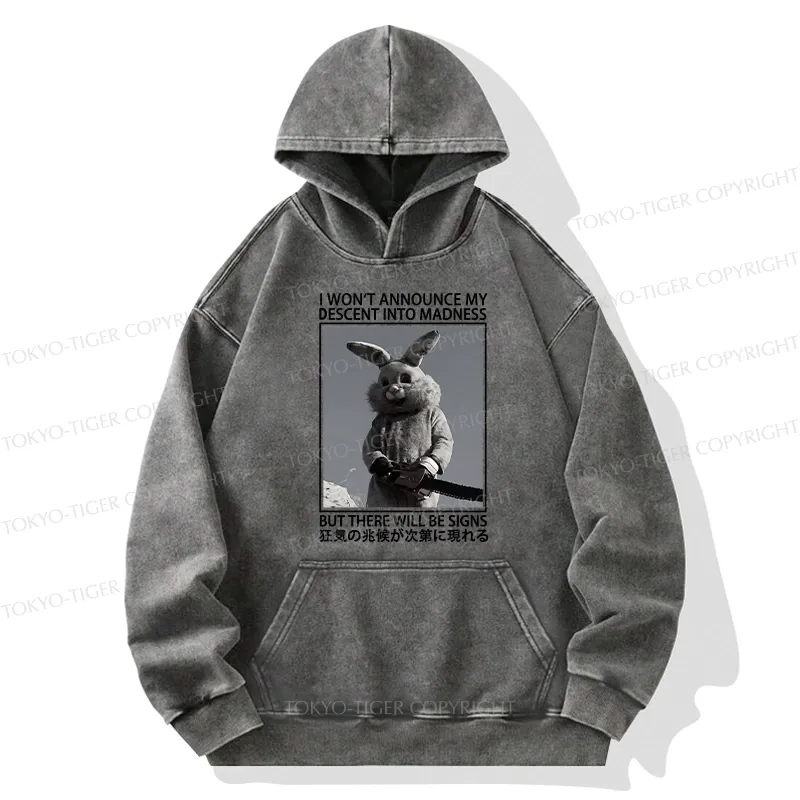 Tokyo-Tiger Rabbit Goes Into Madness Washed Hoodie