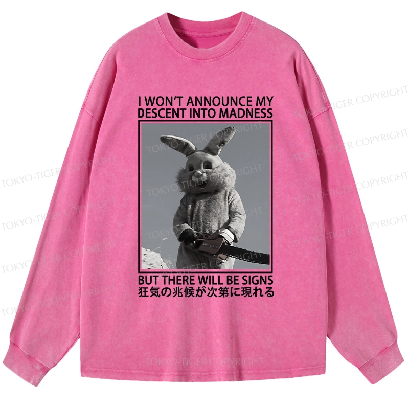 Tokyo-Tiger Rabbit Goes Into Madness Washed Long Sleeve T-Shirt