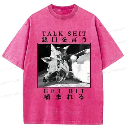 Tokyo-Tiger Talk Shit Get Bit Washed T-Shirt