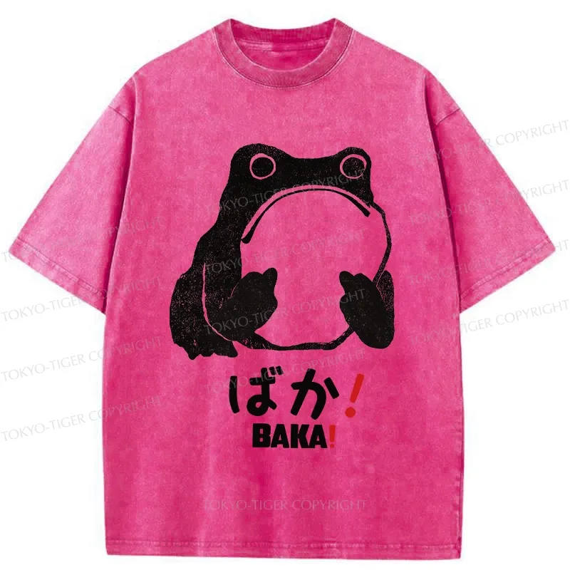 Tokyo-Tiger Funny Baka Frog Washed T-Shirt