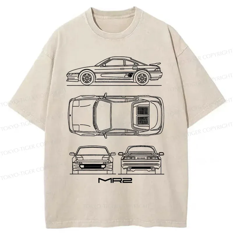 Tokyo-Tiger Japanese Classic Cars Washed T-Shirt