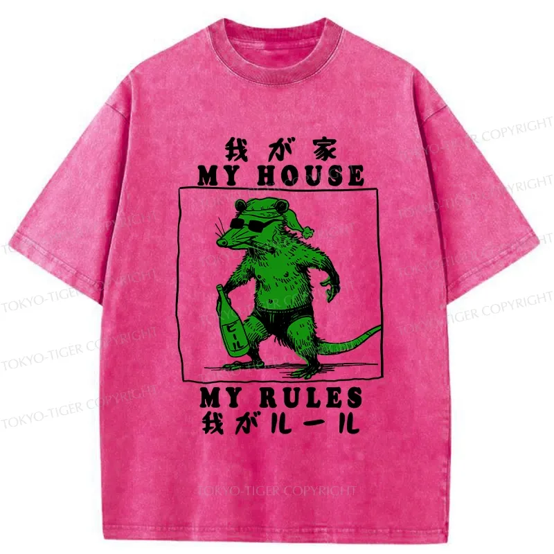 Tokyo-Tiger My House My Rules Washed T-Shirt