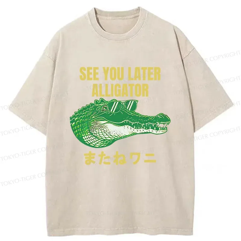 Tokyo-Tiger See you soon Crocodile Washed T-Shirt