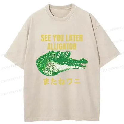 Tokyo-Tiger See you soon Crocodile Washed T-Shirt