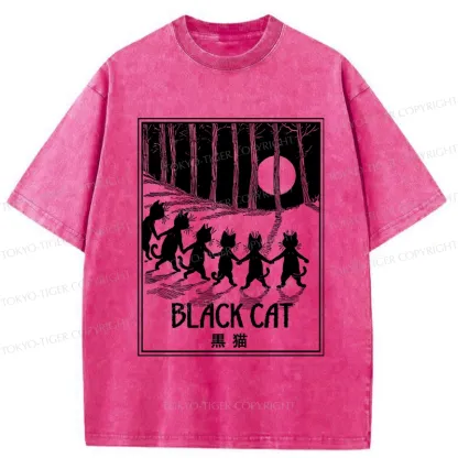 Tokyo-Tiger Six Black Cats Washed T-Shirt