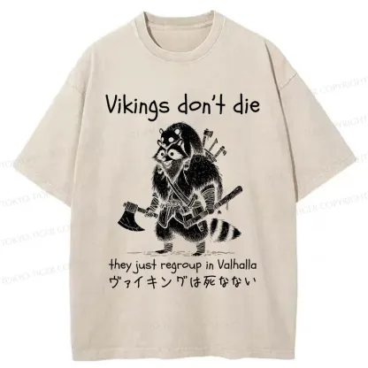 Tokyo-Tiger Vikings Don't Die Washed T-Shirt