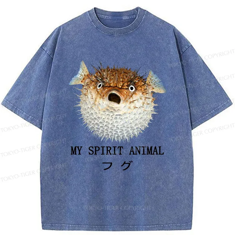 Tokyo-Tiger Grumpy Pufferfish Washed T-Shirt