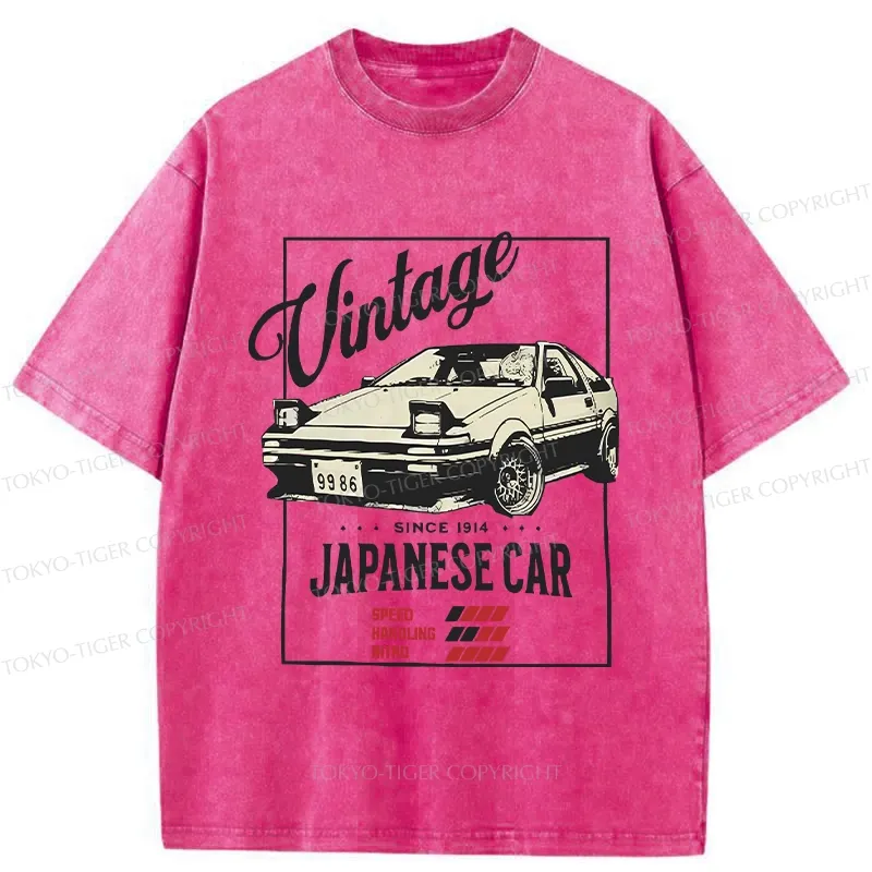 Tokyo-Tiger Retro Japanese Car Washed T-Shirt